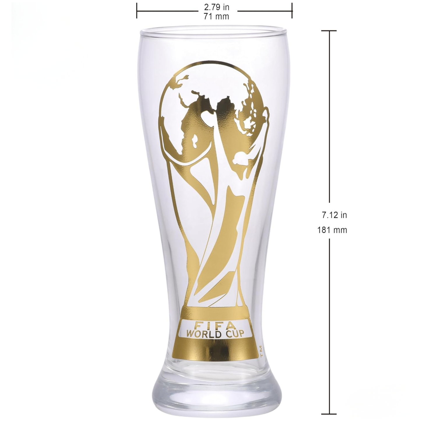 Official FIFA World Cup 2026 Edition - 17oz Pilsner Beer Glass & 6-Inch Trophy Bottle Opener Gift Set