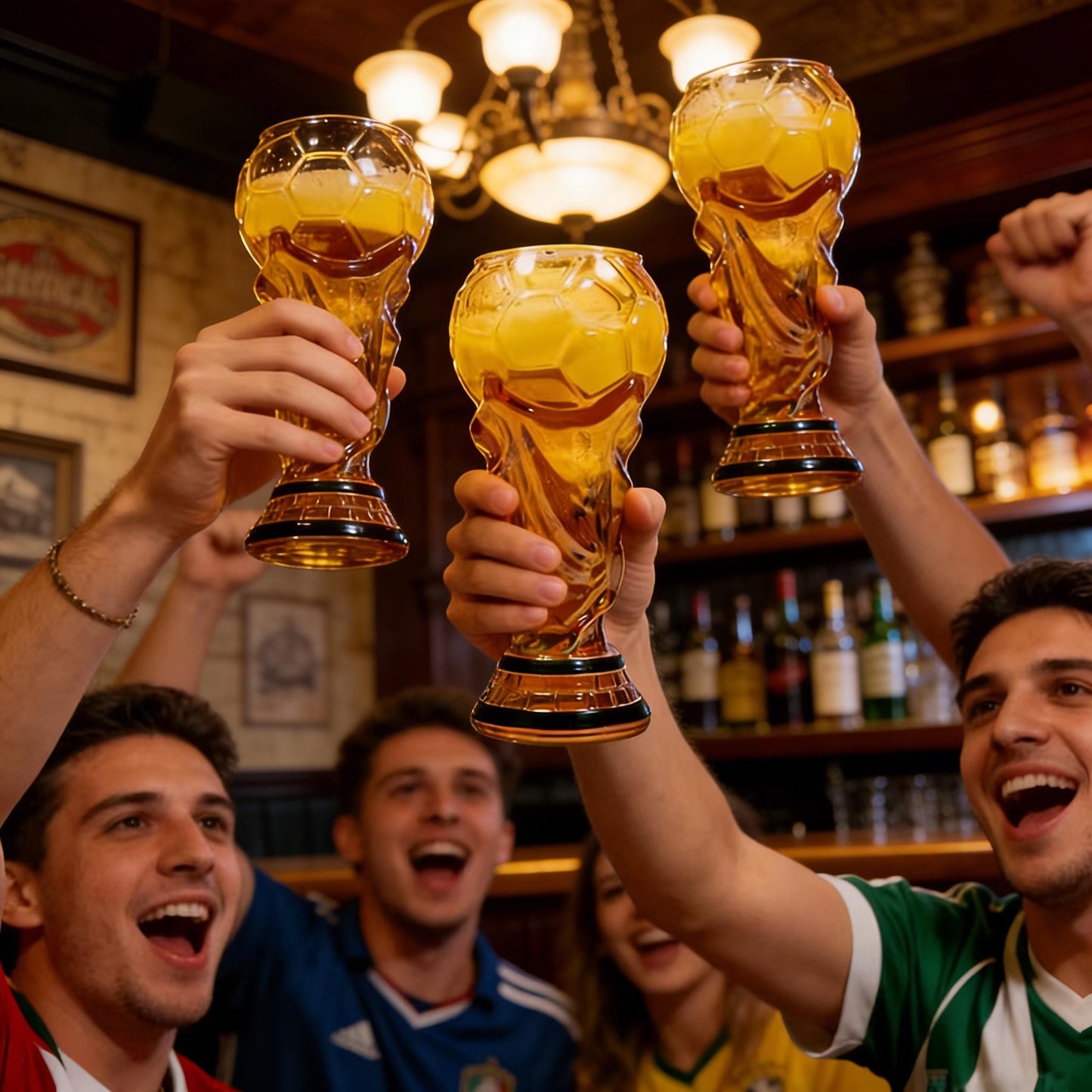 World Cup Trophy Beer Glass, FIFA Football Fan Barware, Sports Bar Collectible Mug