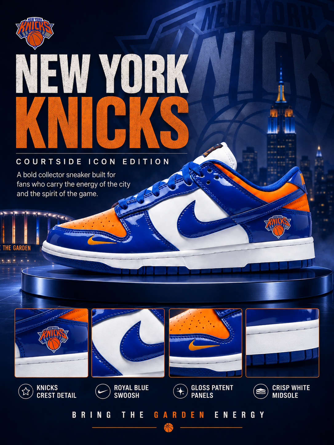 New York Knicks Championship🏆  Custom Dunk Lows Sneakers