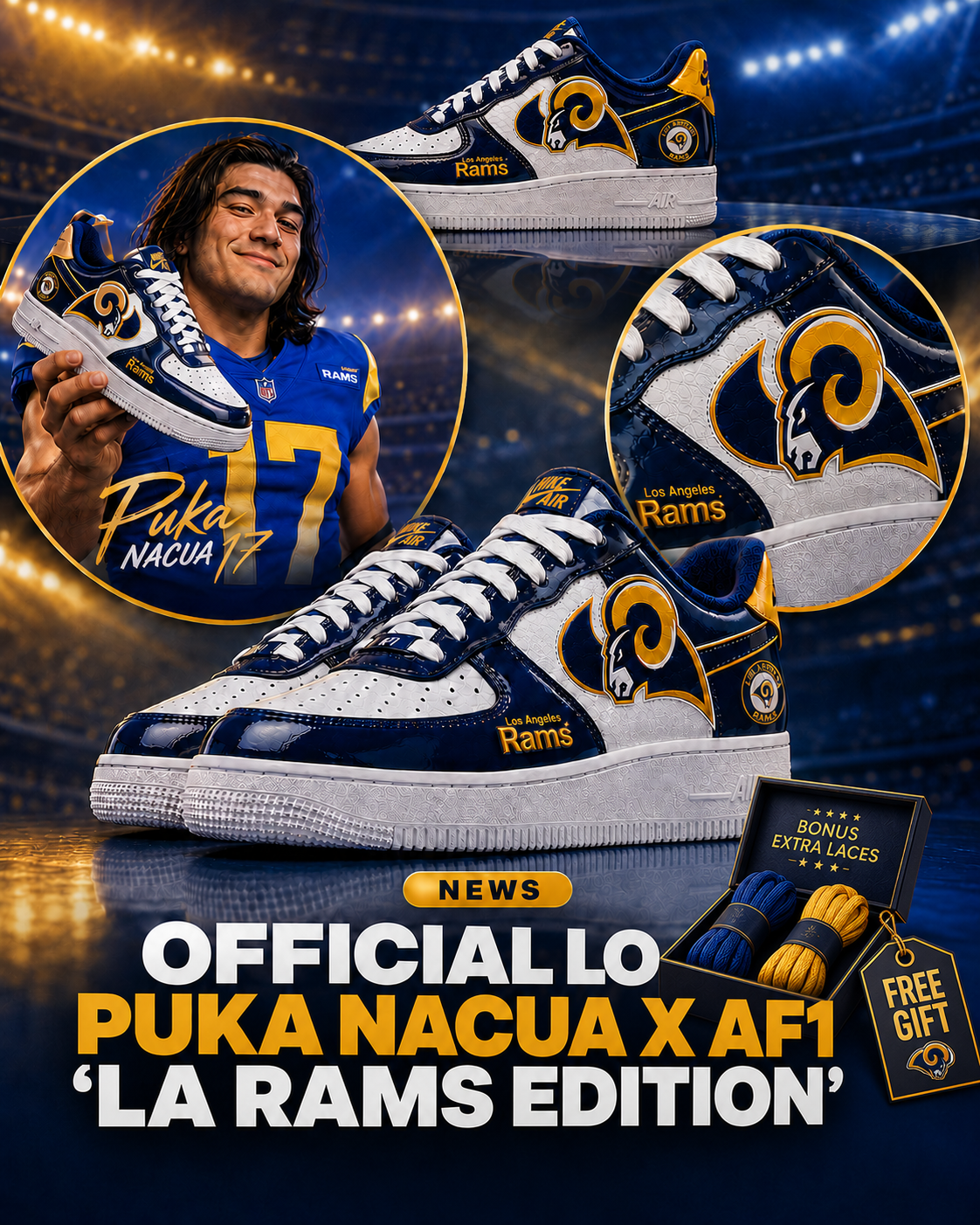 Los Angeles Rams  Custom Air-Style Sneakers