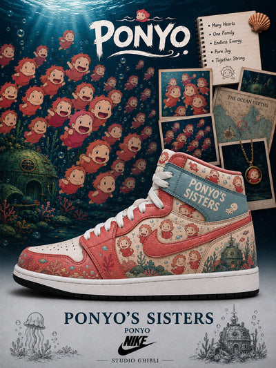 Ponyo's Sisters V.1 Custom High-Top Sneakers
