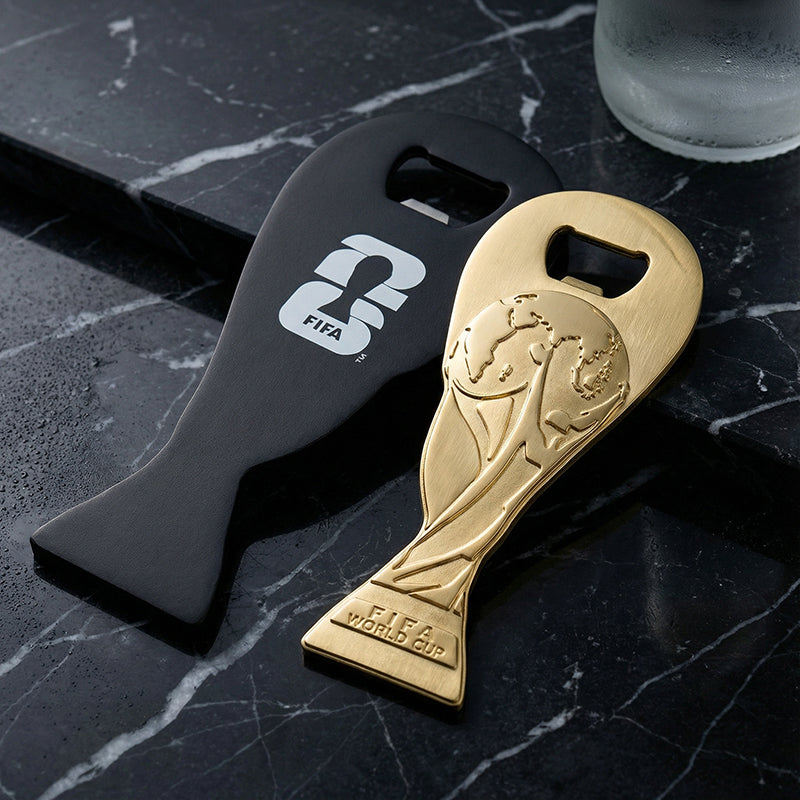 Official FIFA World Cup 2026 Edition - 17oz Pilsner Beer Glass & 6-Inch Trophy Bottle Opener Gift Set