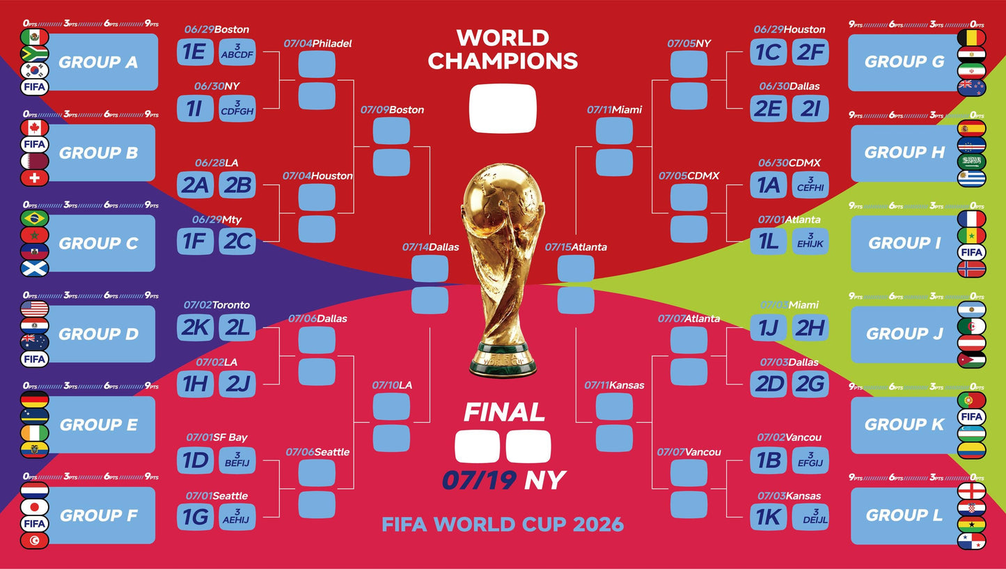 Exclusive Original World Cup 2026 Magnetic Bracket Tournament Tracker,Gift for Him, Husband, Dad