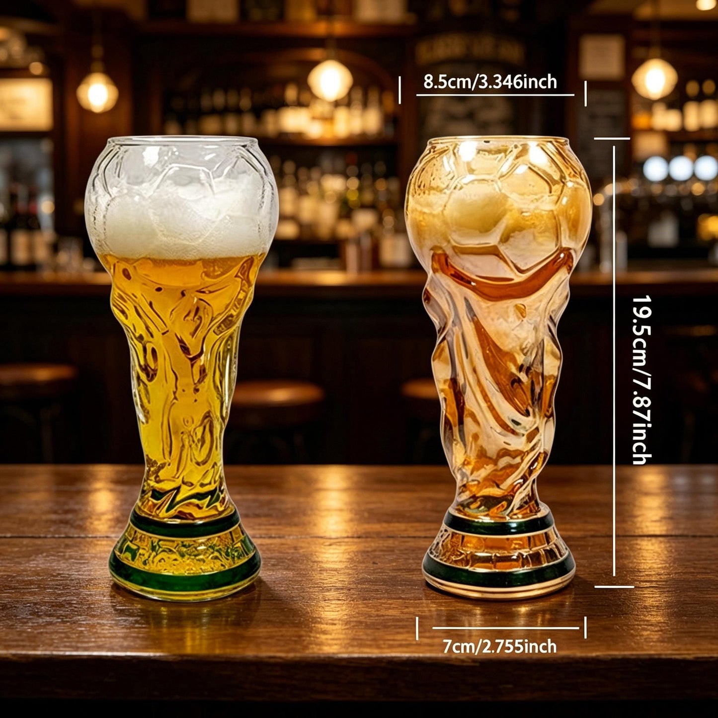World Cup Trophy Beer Glass, FIFA Football Fan Barware, Sports Bar Collectible Mug
