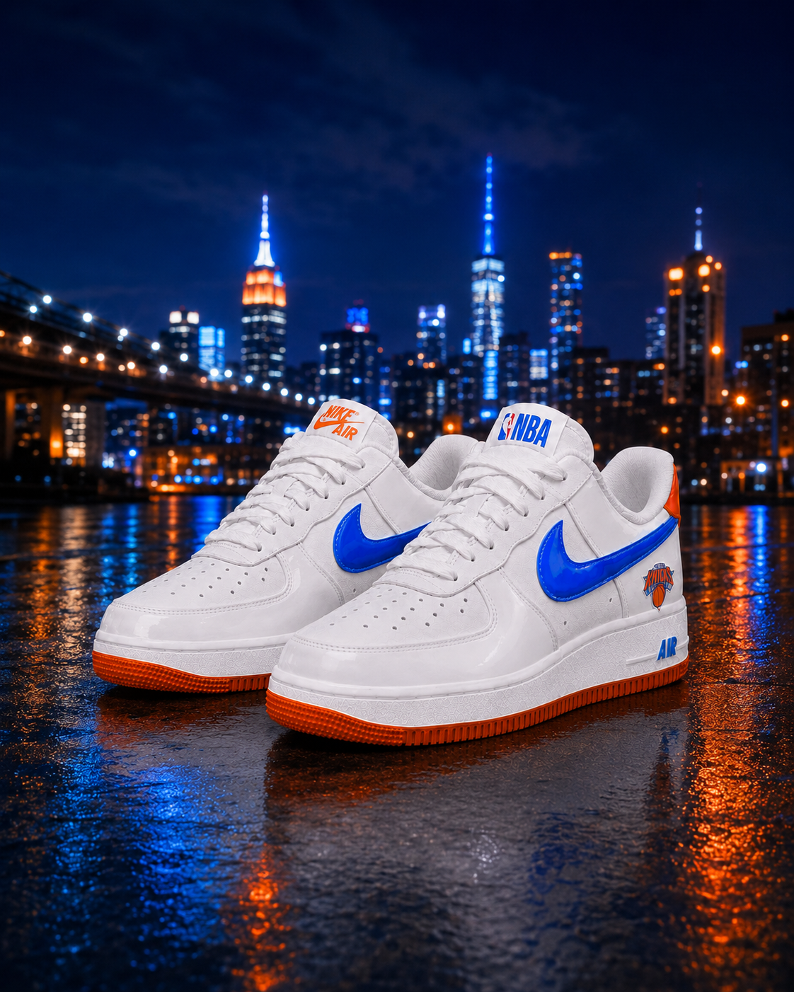 New York Knicks  Custom Air-Style Sneakers - Air Force 01 '1s