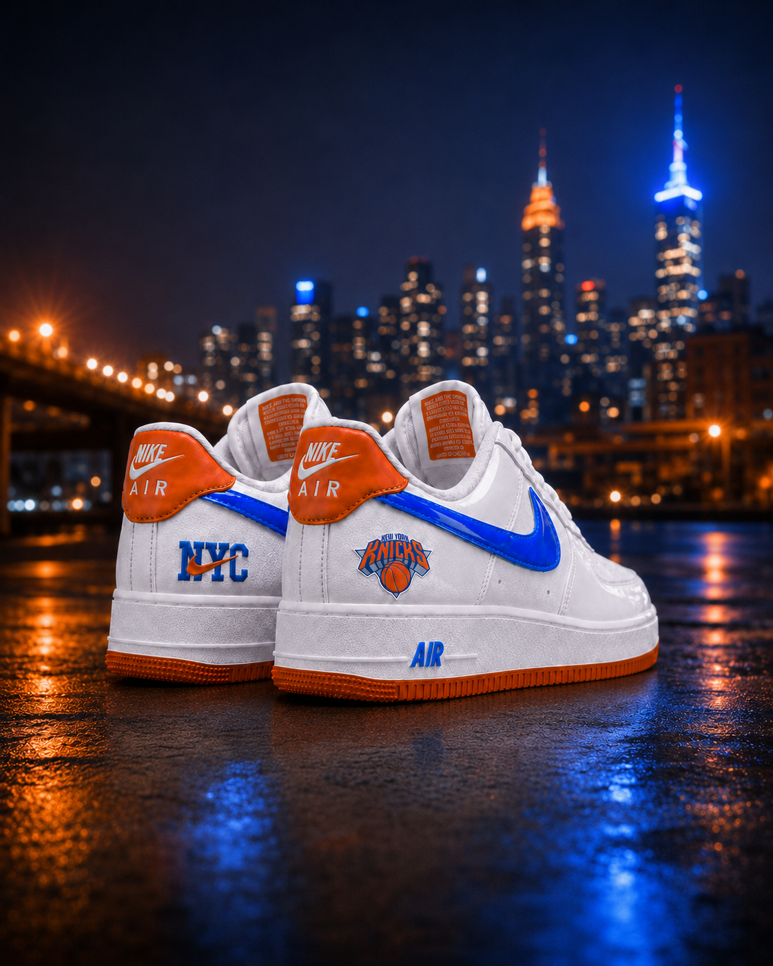 New York Knicks  Custom Air-Style Sneakers - Air Force 01 '1s