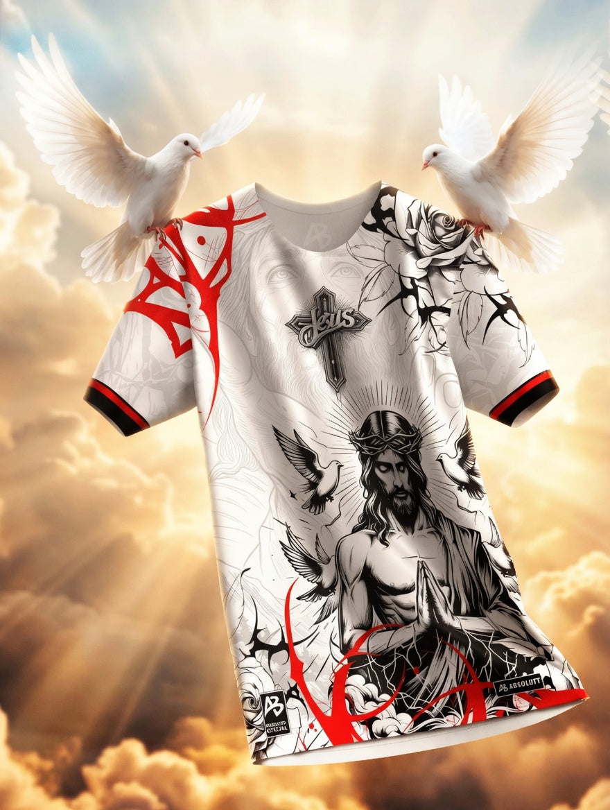 Jesus Victory Celebration Jersey – Christian Faith Soccer Shirt, Jesus Christ Graphic Athletic Tee