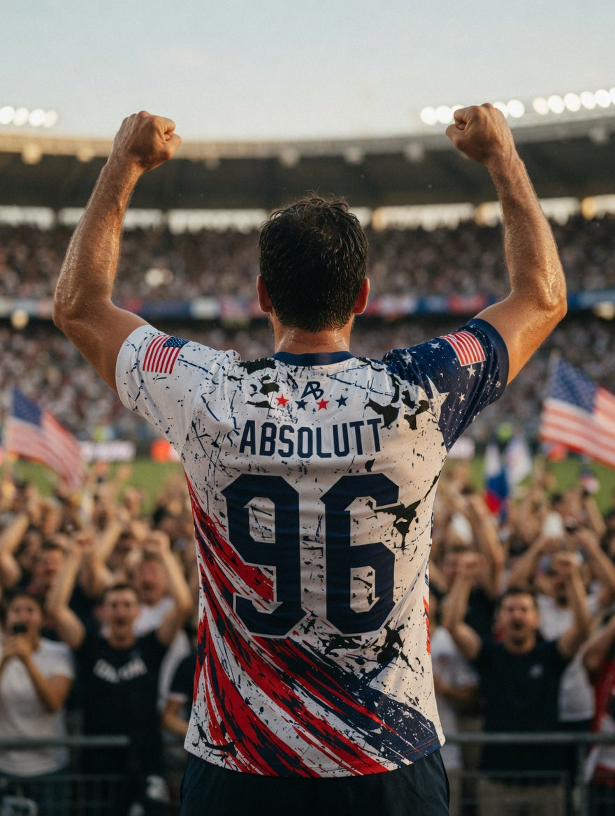 USA Eagle Soccer Jersey – American Flag Patriotic Shirt, Red White Blue Sports Fan Jersey