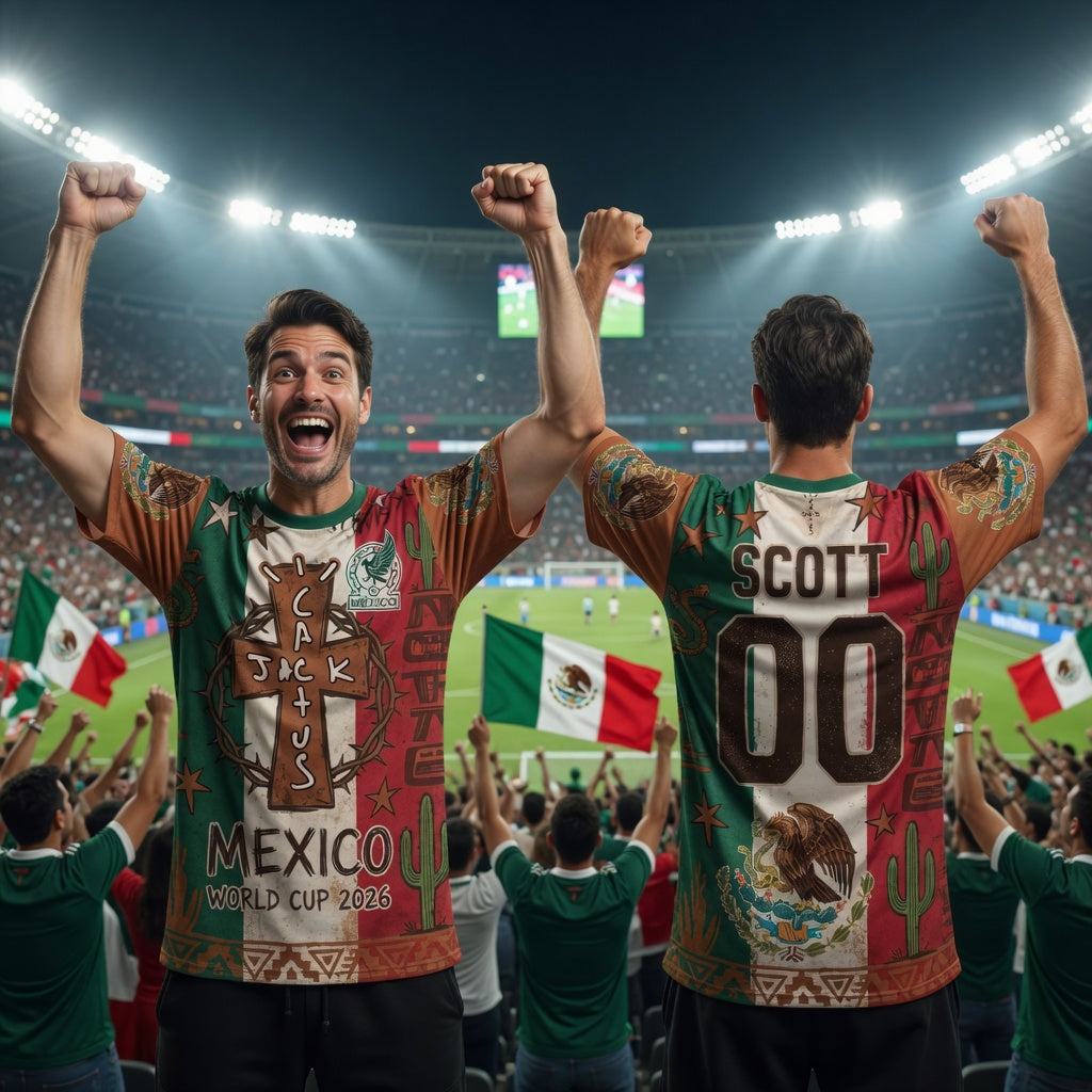 Travis Scott x FIFA World Cup 2026 Mexico Cactus Jack Merchandise All Over Print Shirt